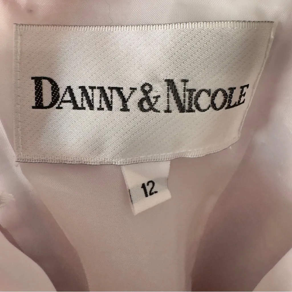 Vintage 90s–2000s Danny & Nicole Pink Patterned Halter Dress Girly Makeup Print Size 12 - Image 8