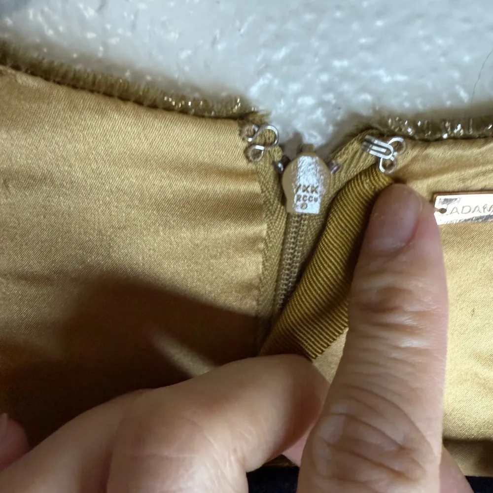 Adam Lippes Metallic velvet Gold Evening gown Dress - Image 6