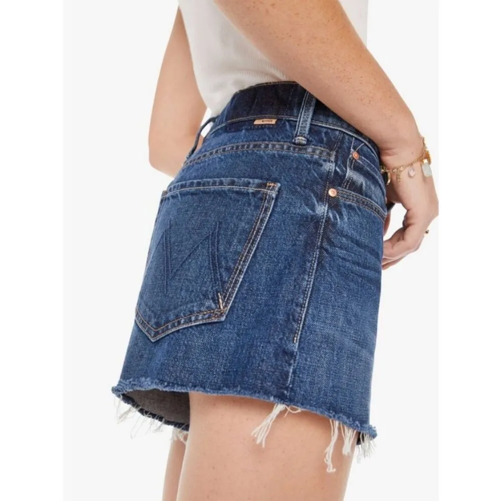 💕MOTHER💕 Dodger Short Short Fray Shorts Did You Bring Me Anything 28 NWT Blue - Image 6