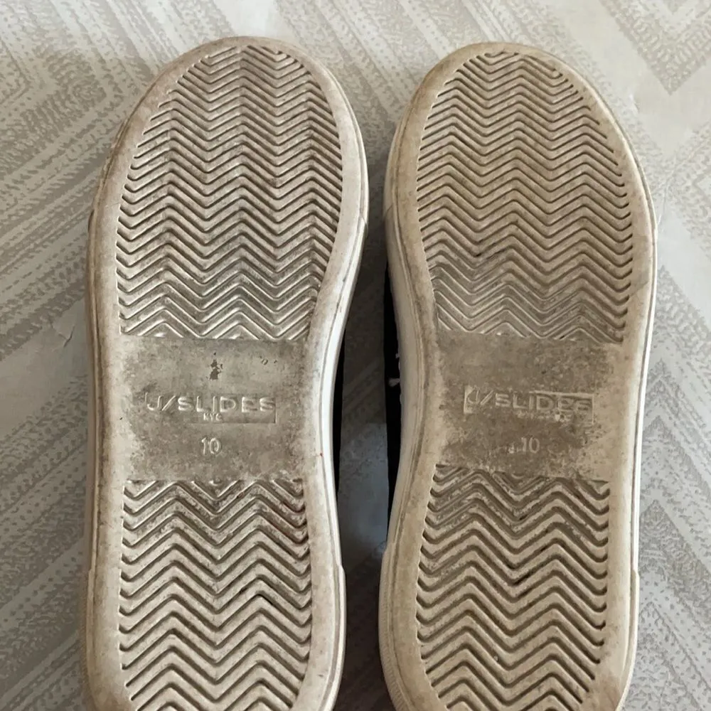 J Slides Angel Black Velvet Slip on Sneakers Black Size 10 - Image 8