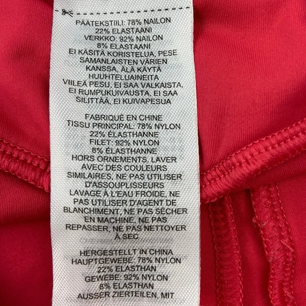 Gymshark Red Spell Out Waistband Elastic Pull On Low Rise Bike Short Size S - Image 4