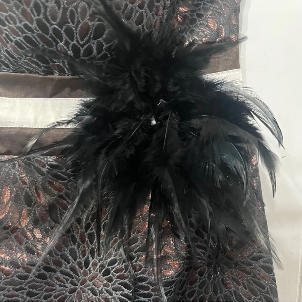 Ark & Co Strapless Mini Brown & Black Print Dress Size Small - Image 2