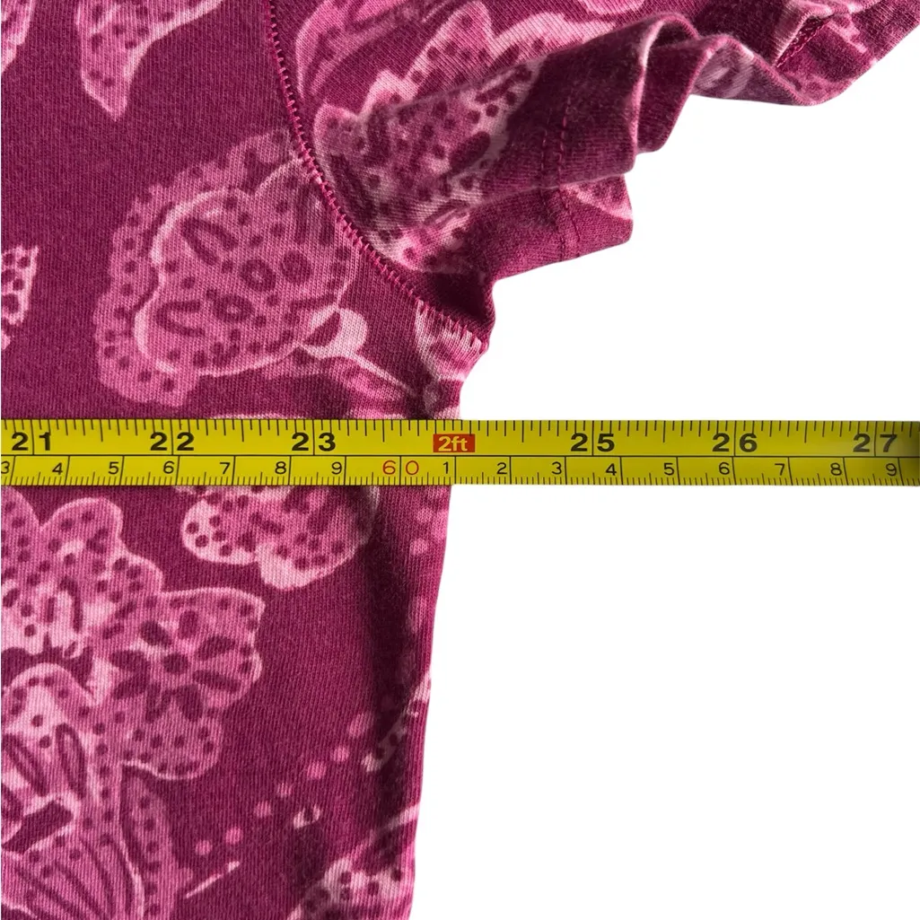 We The Free People NWOT Nina Printed Relaxed Oversized Tee Shirt in Magenta Combo Size XS - Image 10