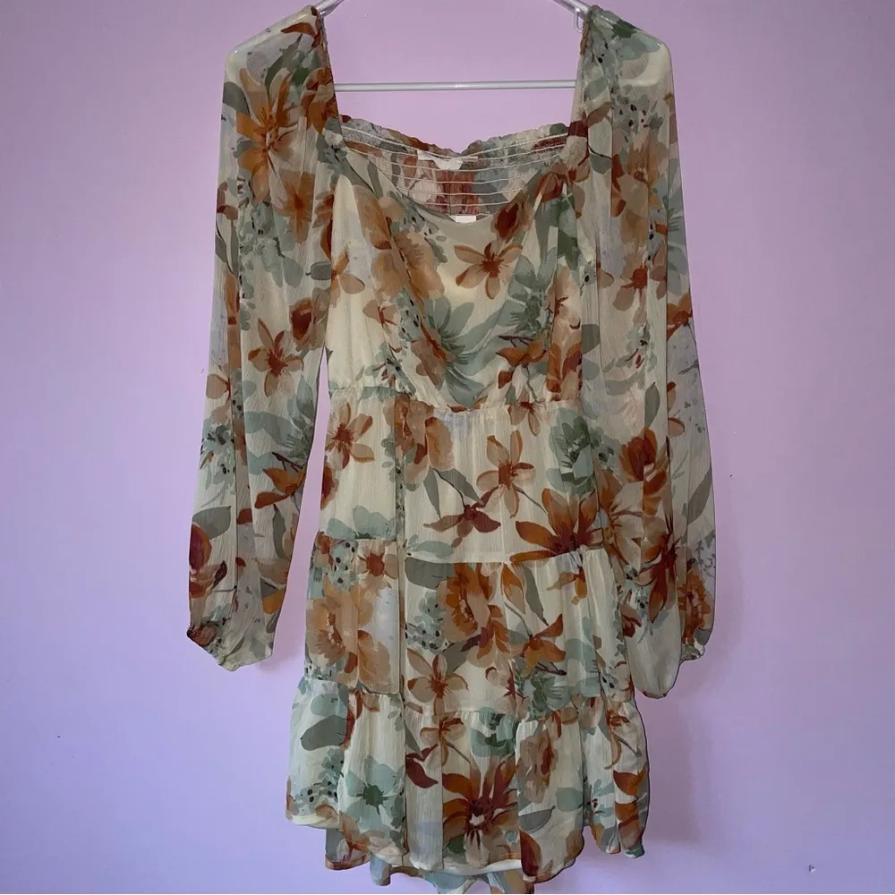 Lush Size Small Layla Mini Dress Babydoll Boho Floral Tiered Skirt Cottage - Image 2