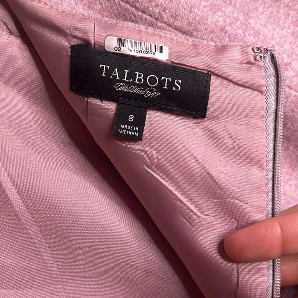 Talbots Pink Lilac Wool Peplum Pleated Midi Skirt Lined Business Boardroom Siren - Image 5