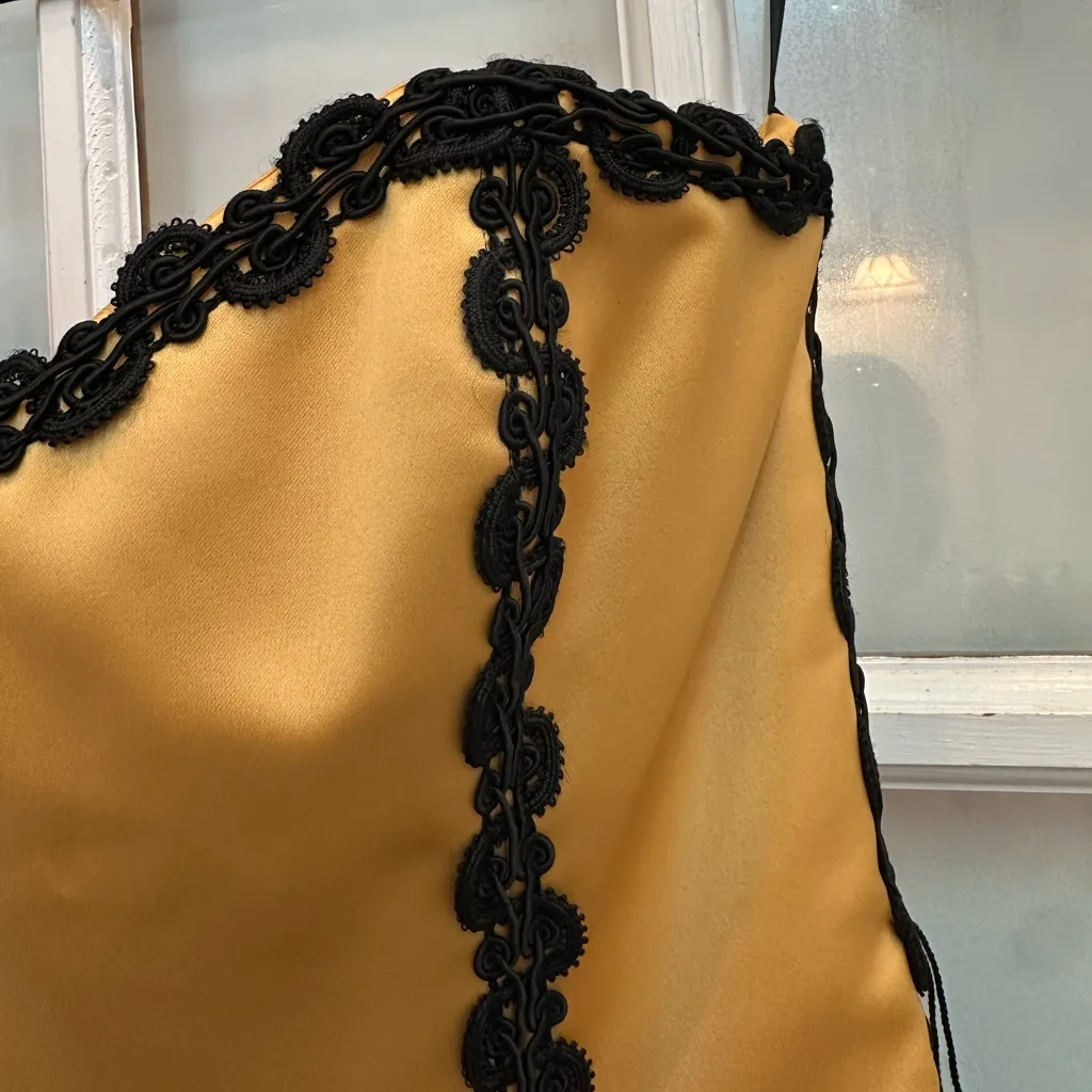 Vintage Betsey Johnson Evening Collection 90’s Gold & Black Formal Dress Size 8 - Image 3