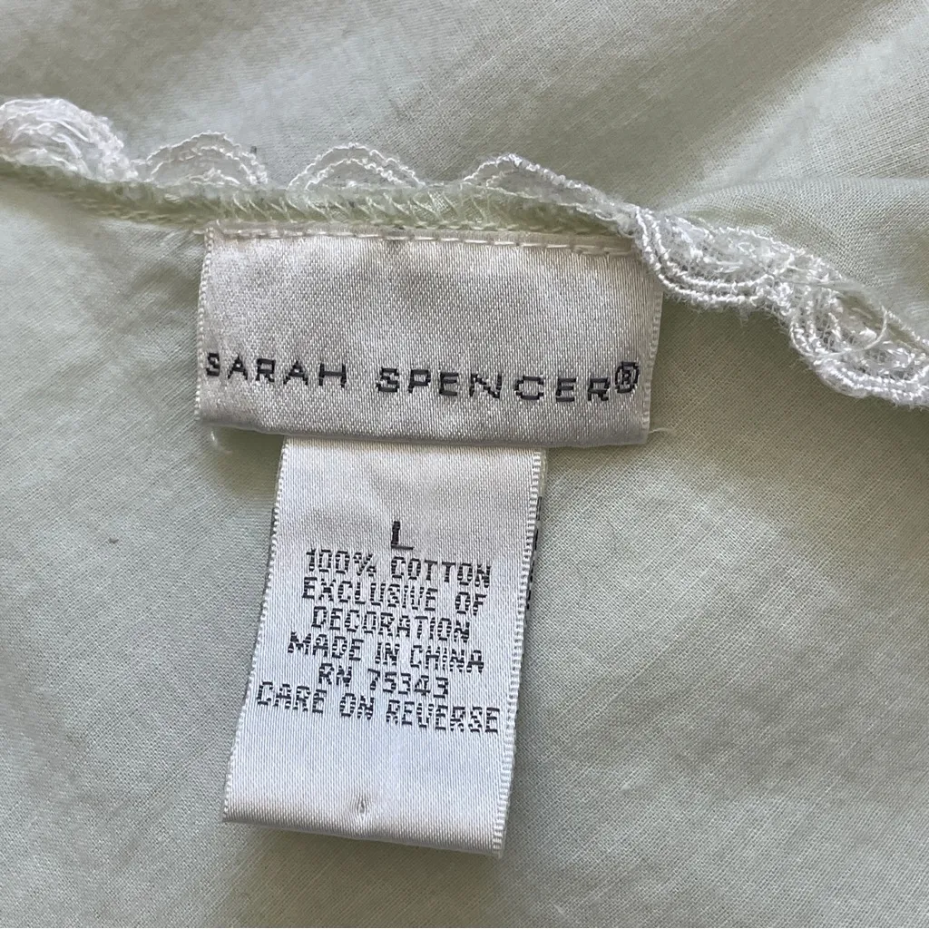 Vintage Cotton Dress lace sheer slip mini womens Green (large) soft girl lounge - Image 2