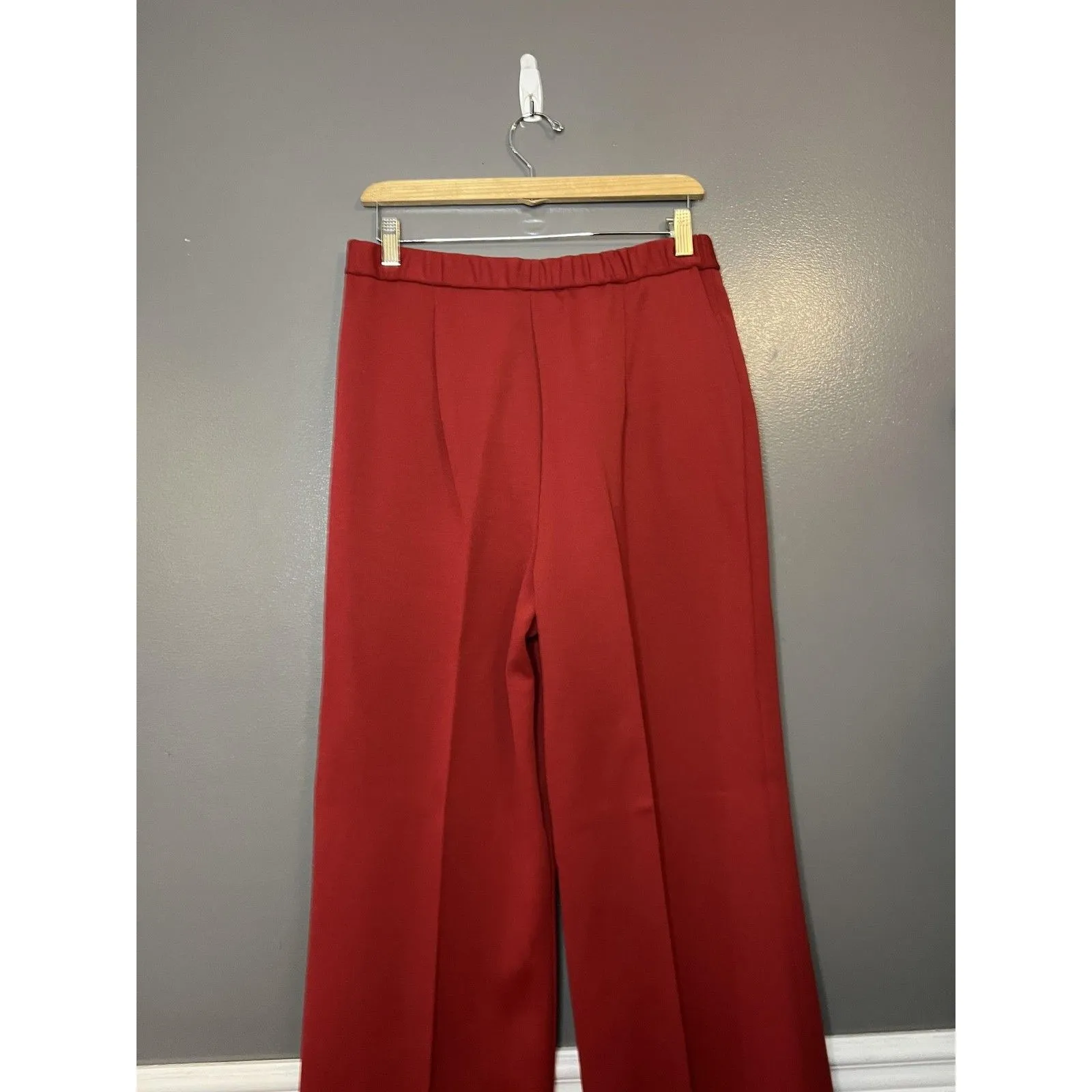 Vintage Alex Colman Suit Pantsuit Womens 5/7 Red Blazer Pants Gold Buttons 80s Size M - Image 11