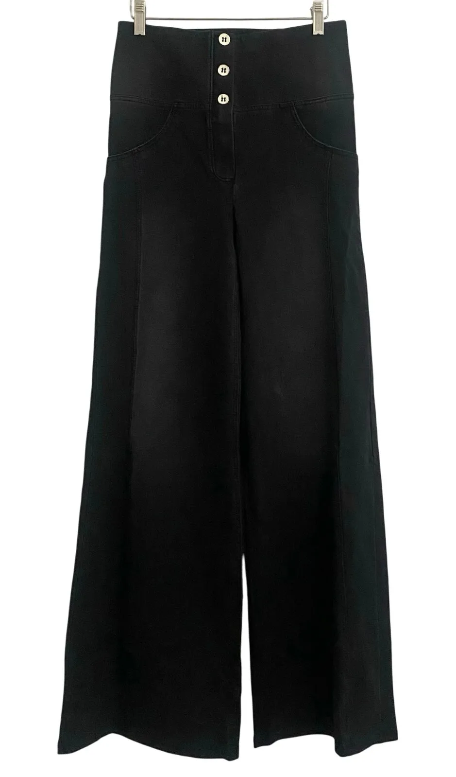 Freddy WRUP Denim Pants High Waisted Palazzo Flare Size Large Booty lift New Black - Image 1