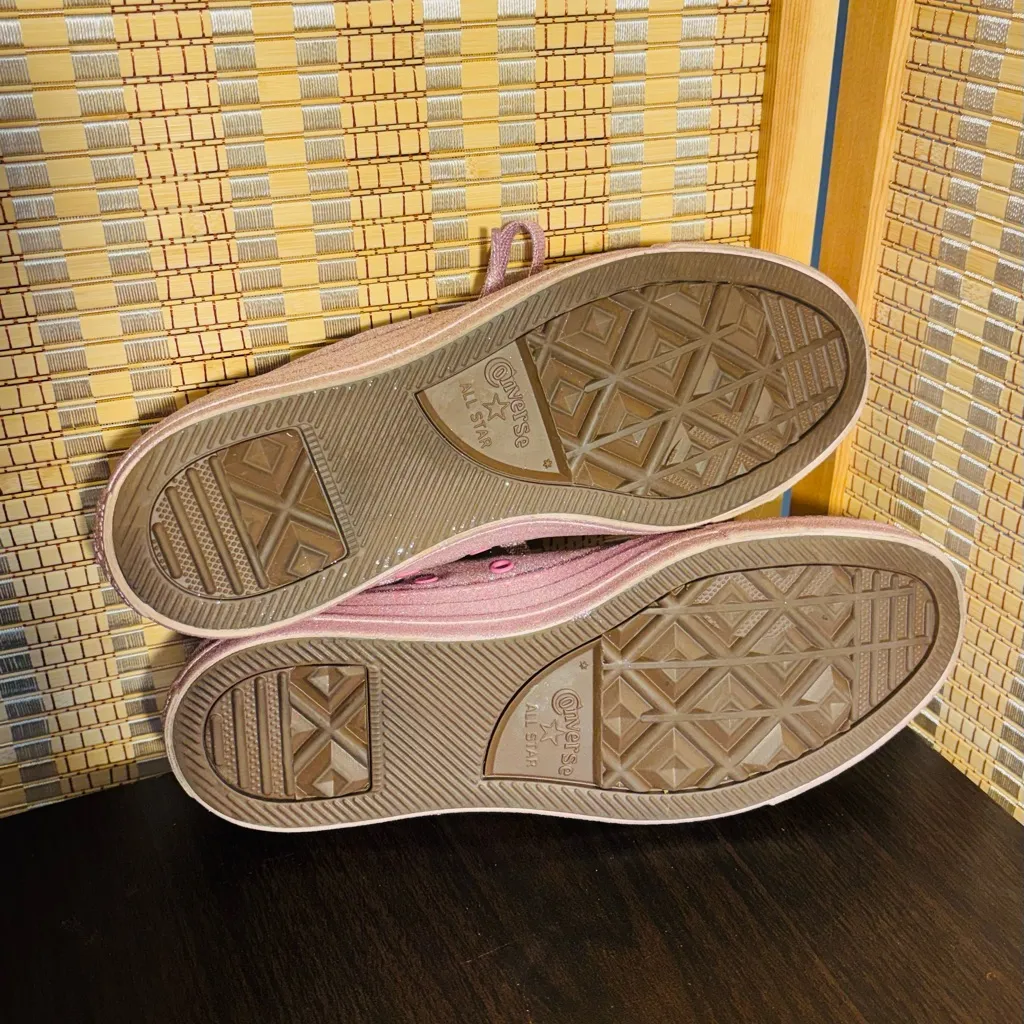 Converse Chuck Taylor All Star Pink Glitter Skater Shoes Low Sneakers Metallic Size 9 - Image 11