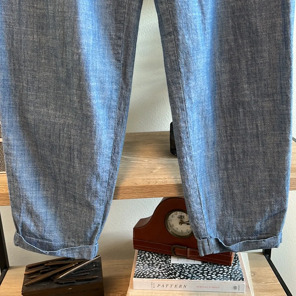 J. Crew Mid-Rise Cotton Chambray Elastic Tie Waistband Pocket Jogger Pant, 2 - Image 3