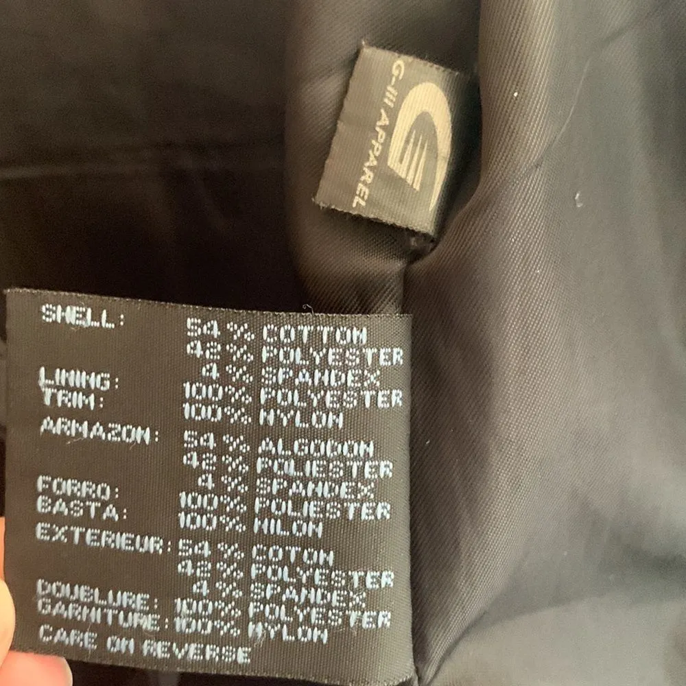 Nine West Black Raincoat ruffle hem Size M - Image 8