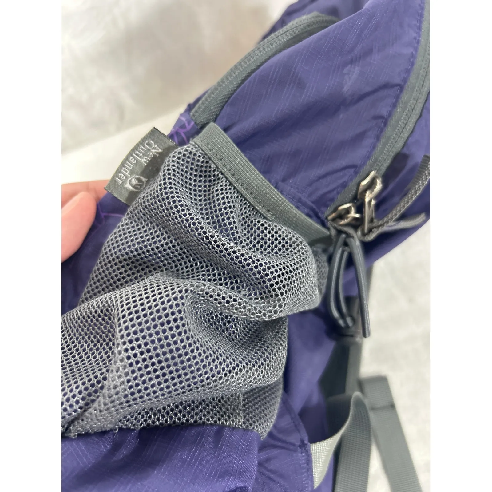 New Outlander Backpack Purple Small Nylon Zip Pockets Hiking Packable - Image 3