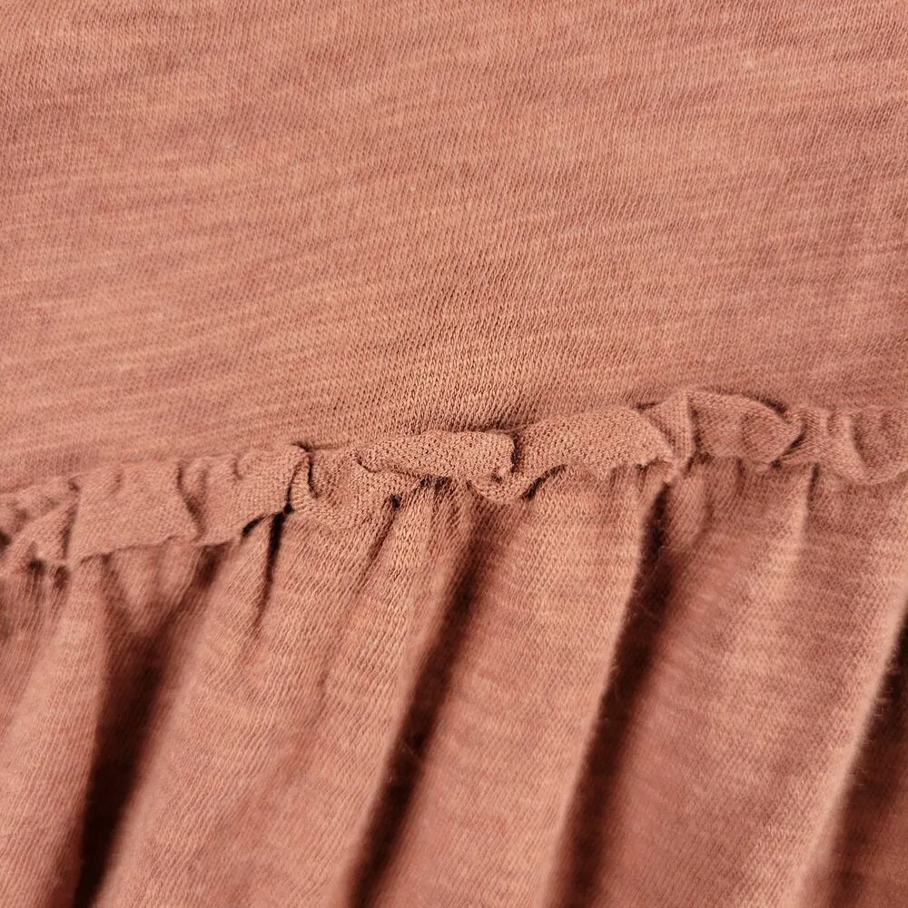 Altar’d State Cropped Top M Red V Neck Long Sleeve Ruffle Trim Pullover Blouse - Image 8