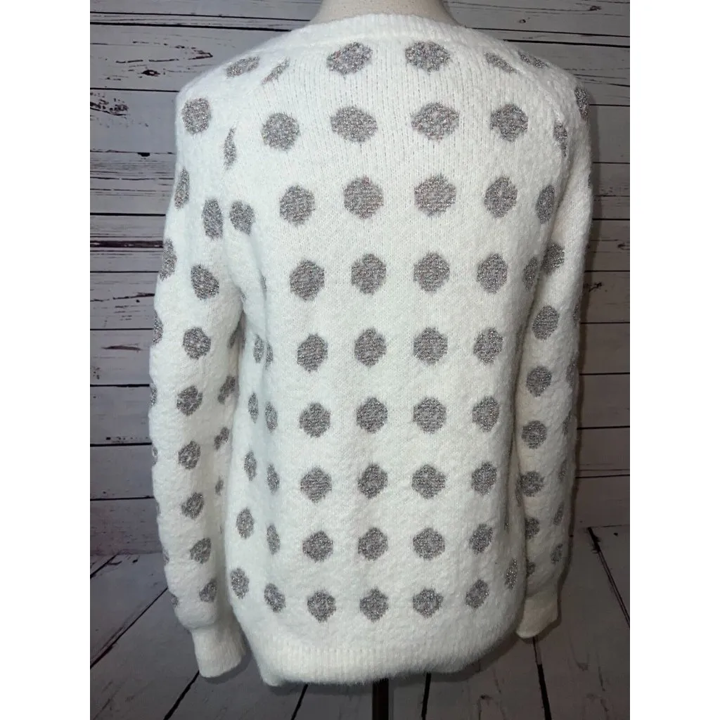 ModCloth Tinsel Ugly Christmas‎ Sweater Small Pullover Fuzzy Dot Knit Womens - Image 10