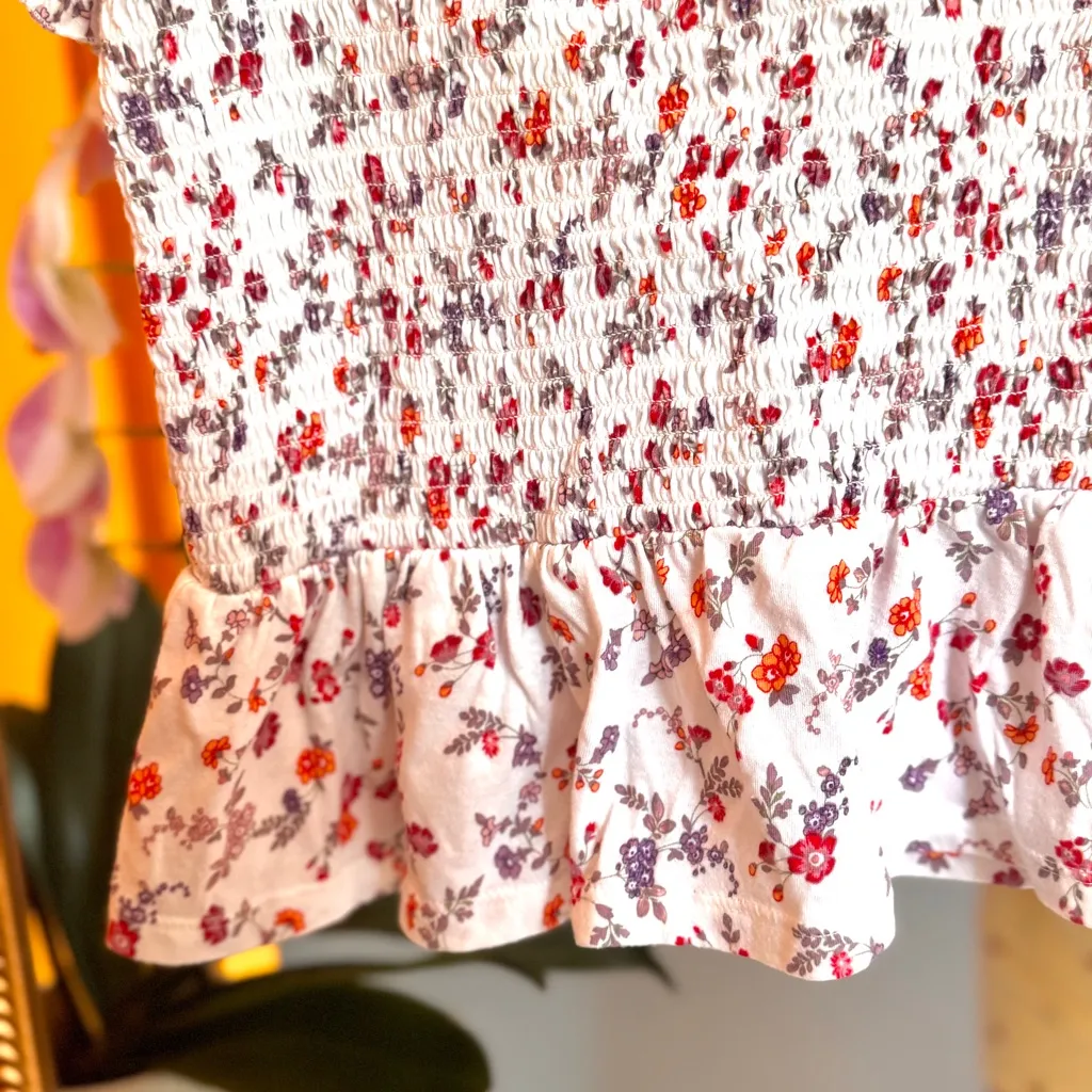 🎅 3/$15 SALE American Eagle Floral White Off The Shoulder Top M - Image 4