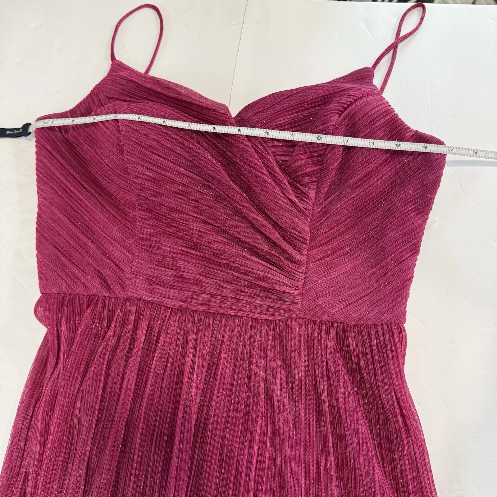 NWT Alex Evenings Fuchsia Pink Shimmer Sleeveless Maxi Gown Dress Size‎ 10 - Image 8