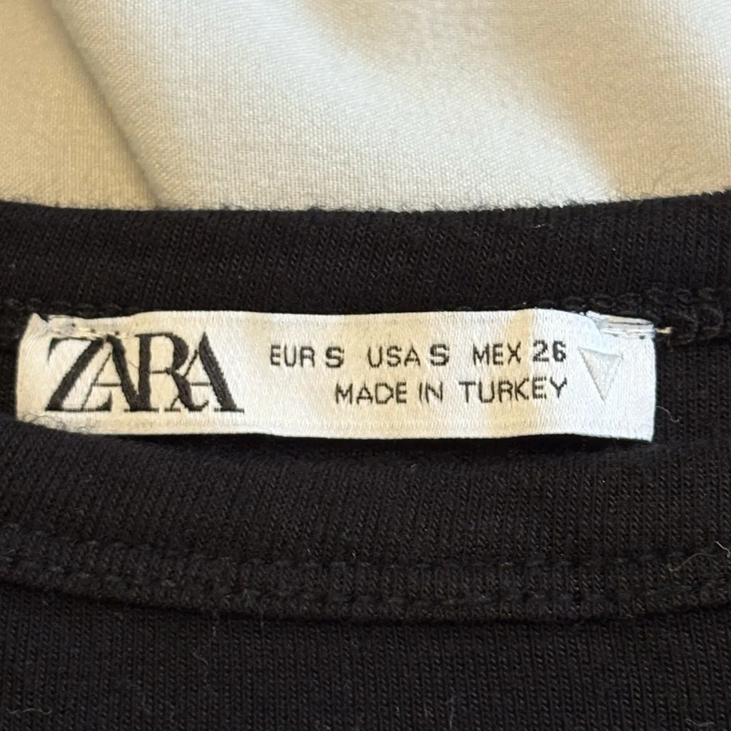 Zara Black Short Sleeve Women's Tee - Image 2
