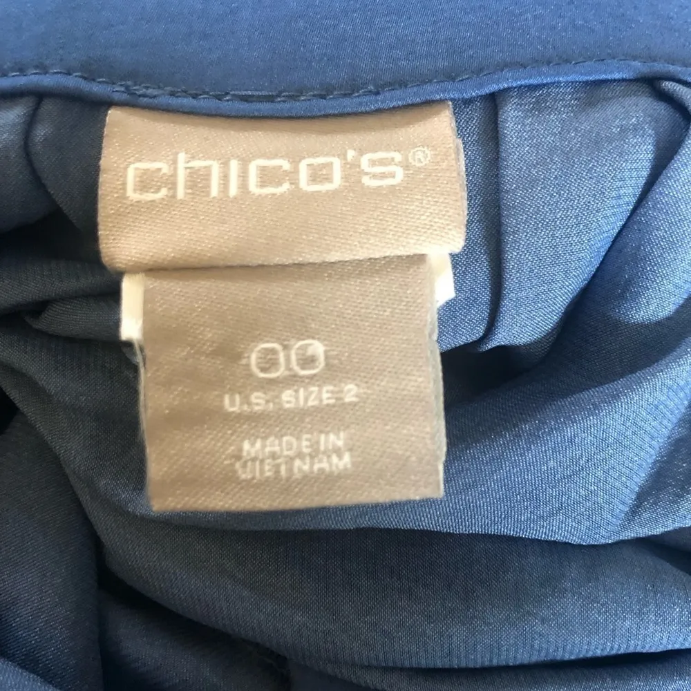 Chico’s Blue Pleated Maxi Skirt Sz 2 Chico’s Sz 00 Costal Cruise Vacation - Image 6