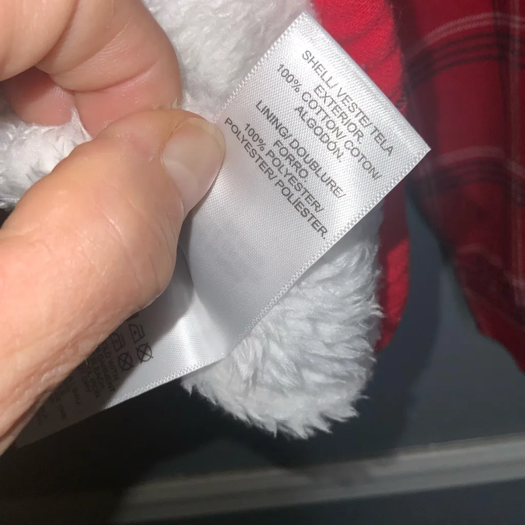 Lucky Brand Red Plaid Sherpa Lined Jacket SP - Image 10