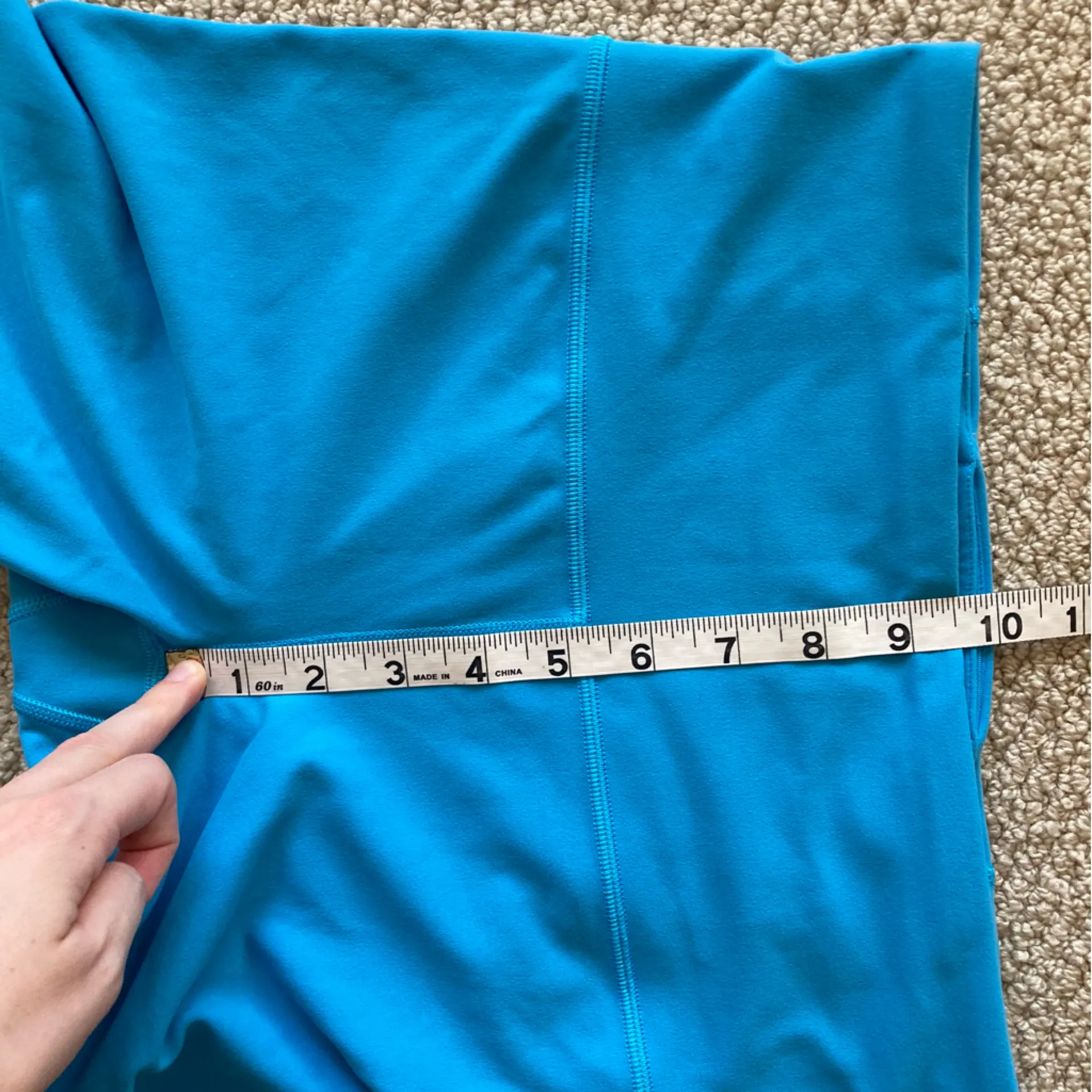 ATHLETA Ultra High Rise Elation 7” Short Size Small Blue Biker Fitted VEUC - Image 6