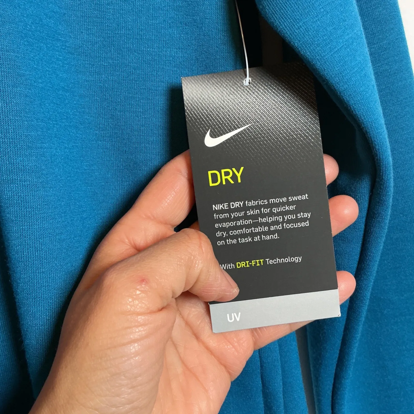 NIKE Womens Golf DRi-FIT Mock Neck Long Sleeve Top Shirt UV Protection XS Teal - Image 3