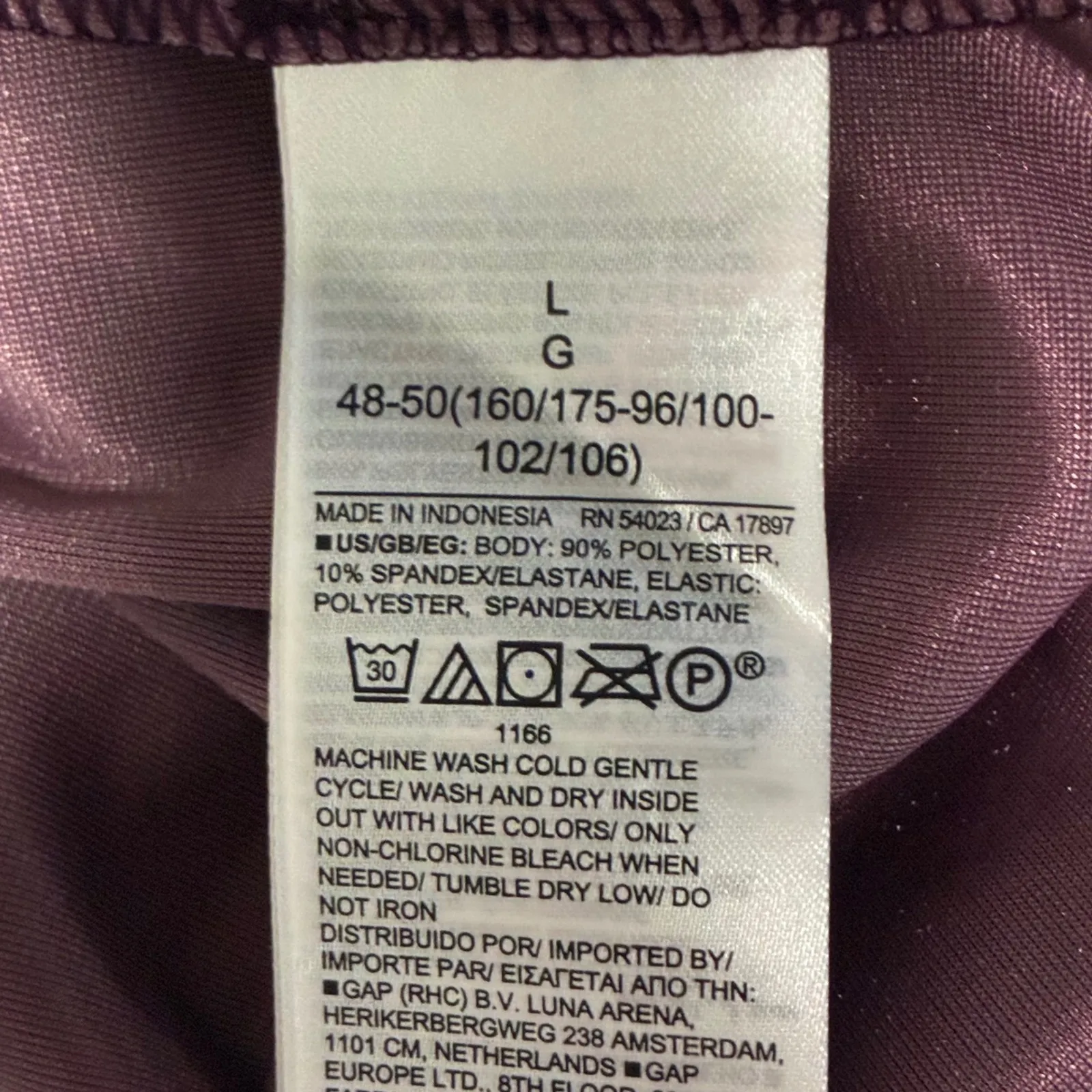 EUC GAP Velvet Smocked Peplum Long Sleeve Blouse Top Burgundy Women's L - Image 5