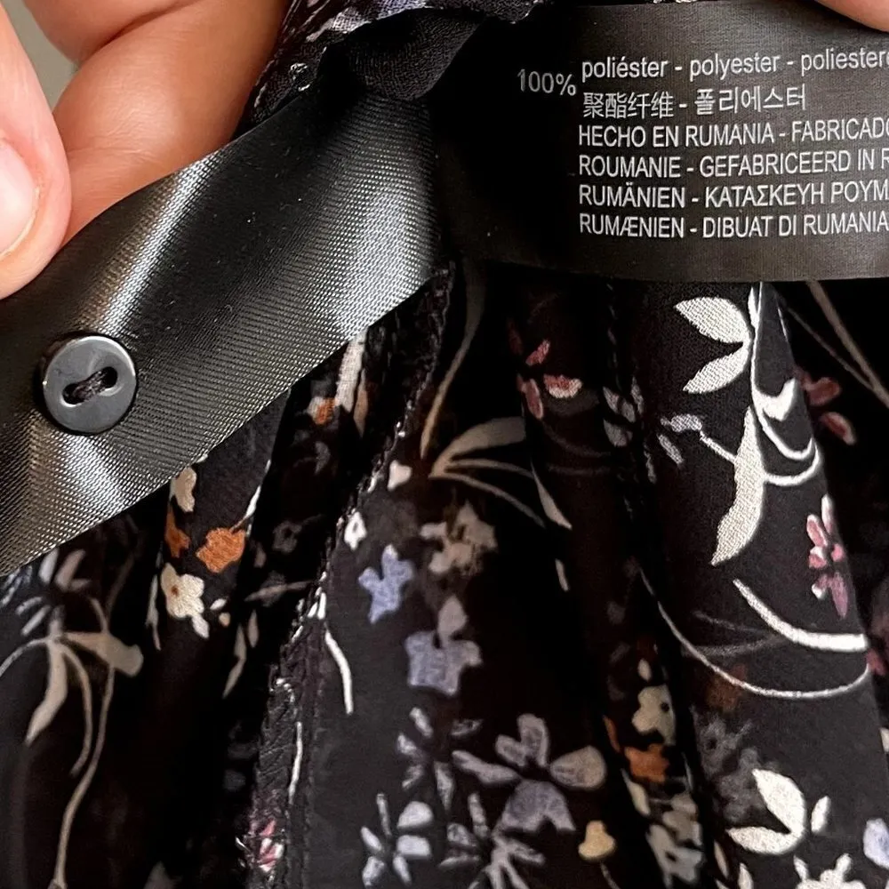 Zara Sheer Floral Ruffle Top - Small - Image 6