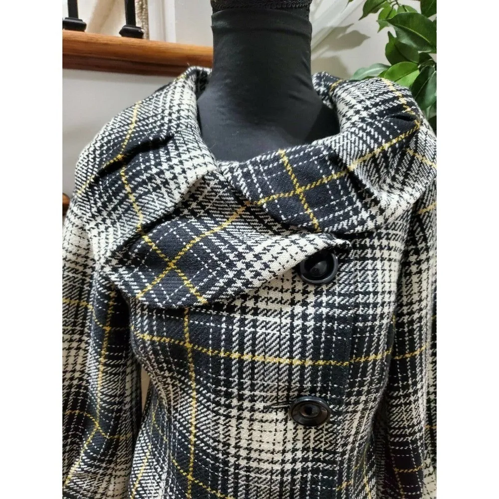 Mossimo Women's Multicolor Polyester & Wool Long Sleeve Button Pea Coat Size M Size M - Image 3