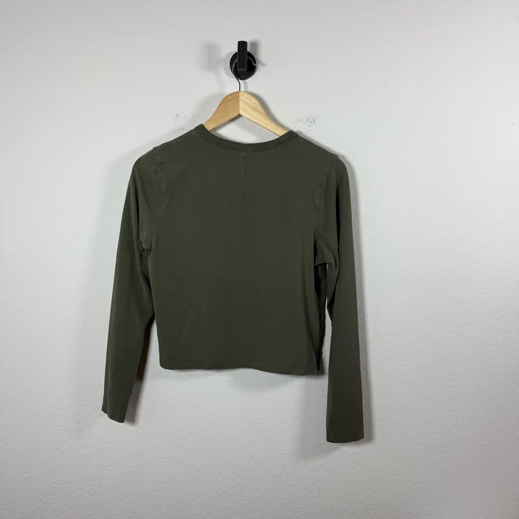 Lululemon Classic-Fit Cotton-Blend Long Sleeve Shirt Carob Brown Size S - Image 10