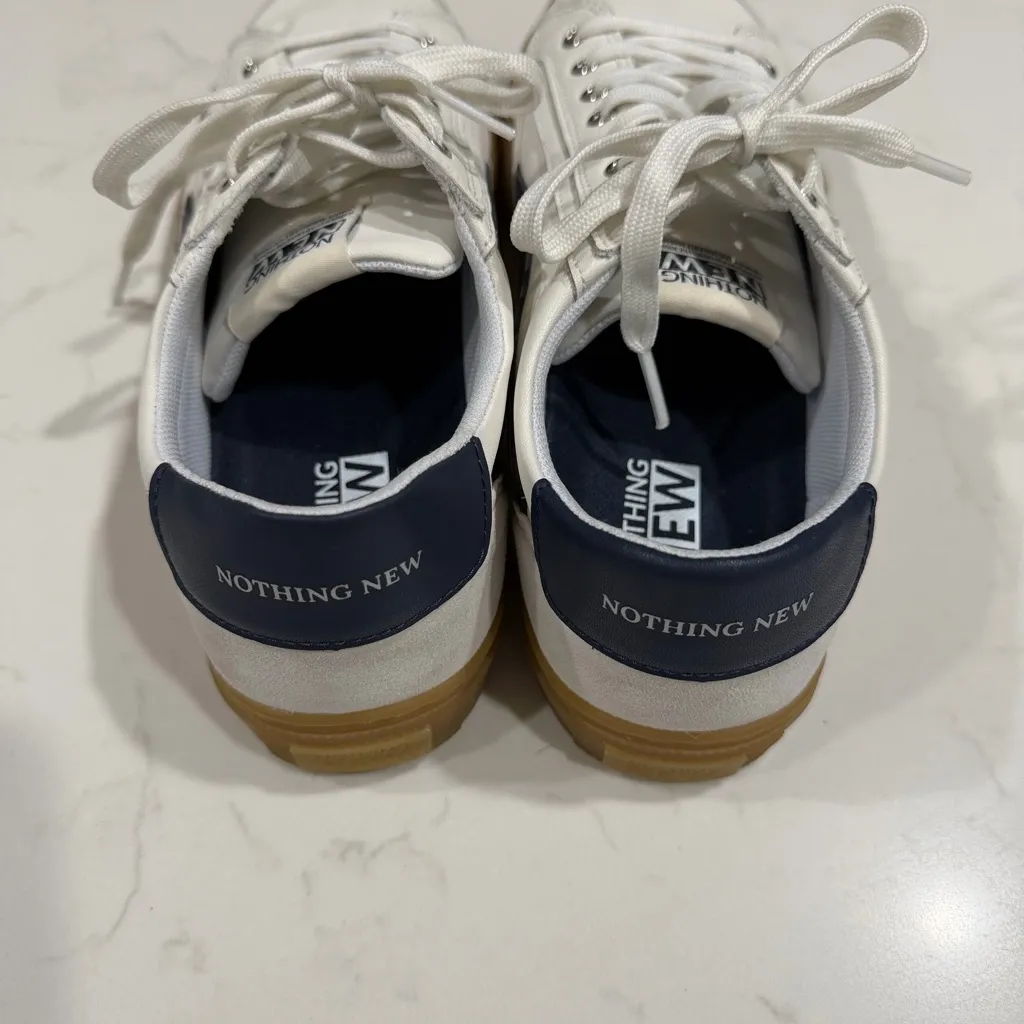 Nothing New Women’s Saga One Navy and White Sneakers with Tan Sole Size 9 - Image 7