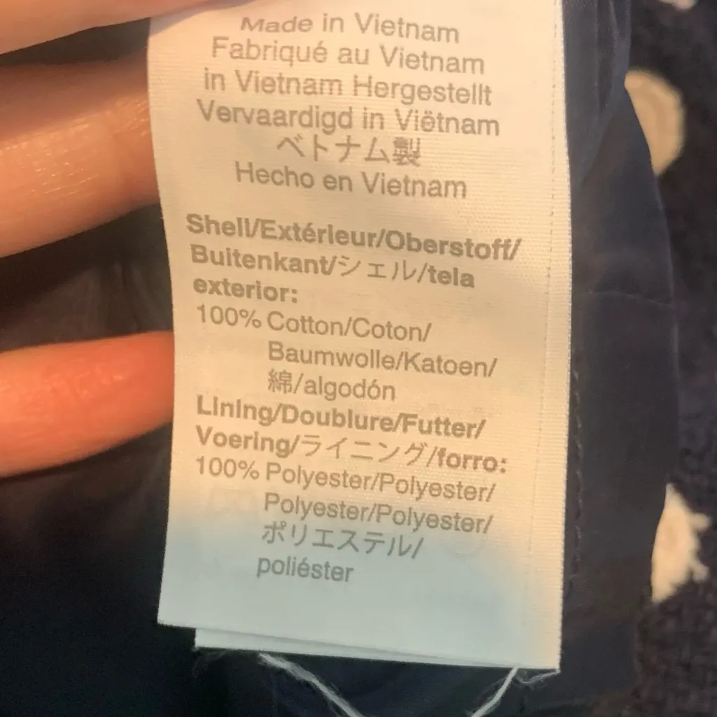 J. Crew Polka Dot Tweed Sheath Dress Navy White Fringe Sleeveless #H8030 - Image 4