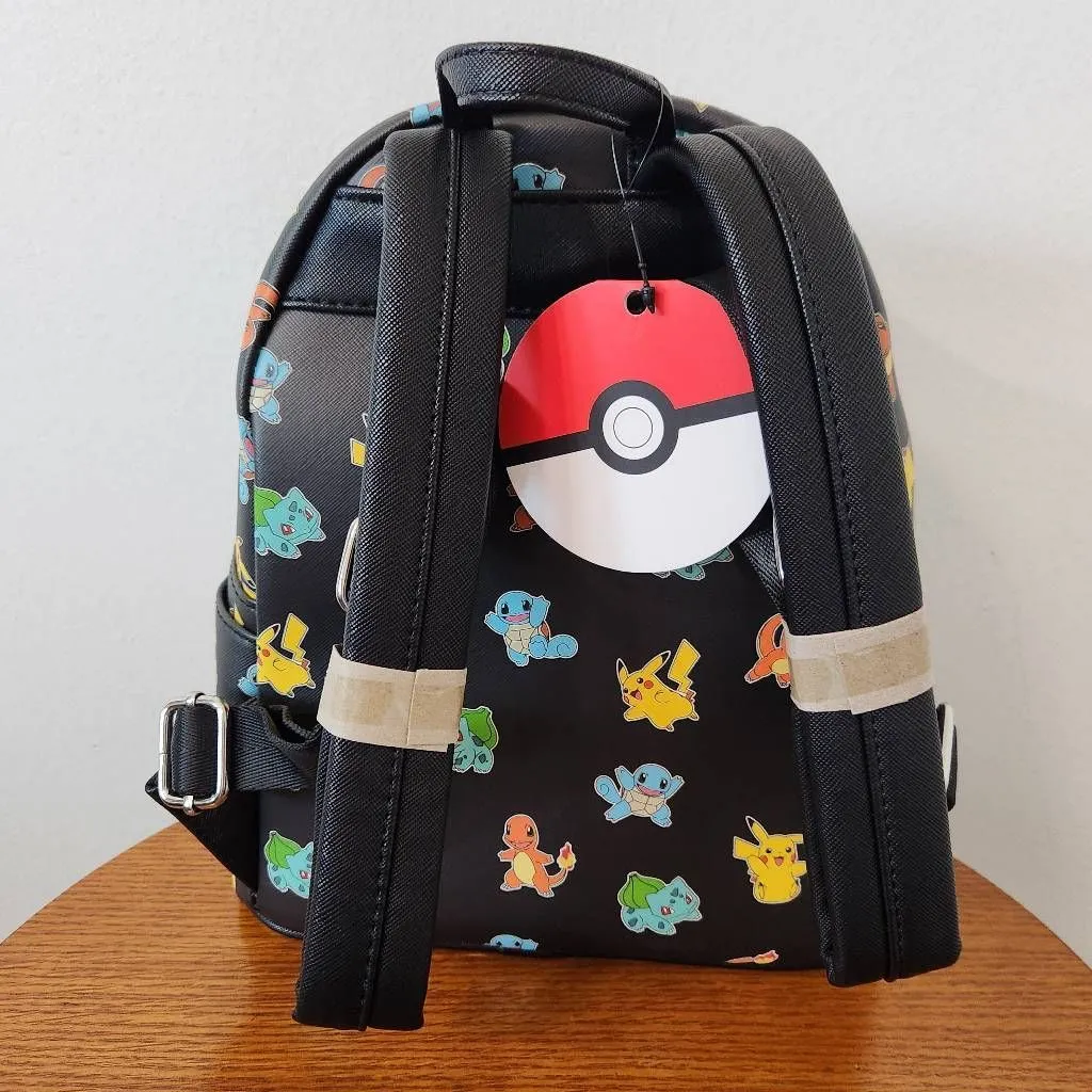 Loungefly Pokemon Starters Backpack NWT Black Pokemon Loungefly Backpack - Image 4
