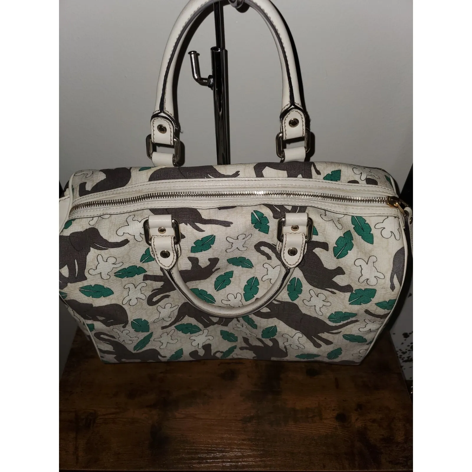 Gucci Boston Bag Elephant Print Satchel‎ Top Handle Designer Handbag - Image 4