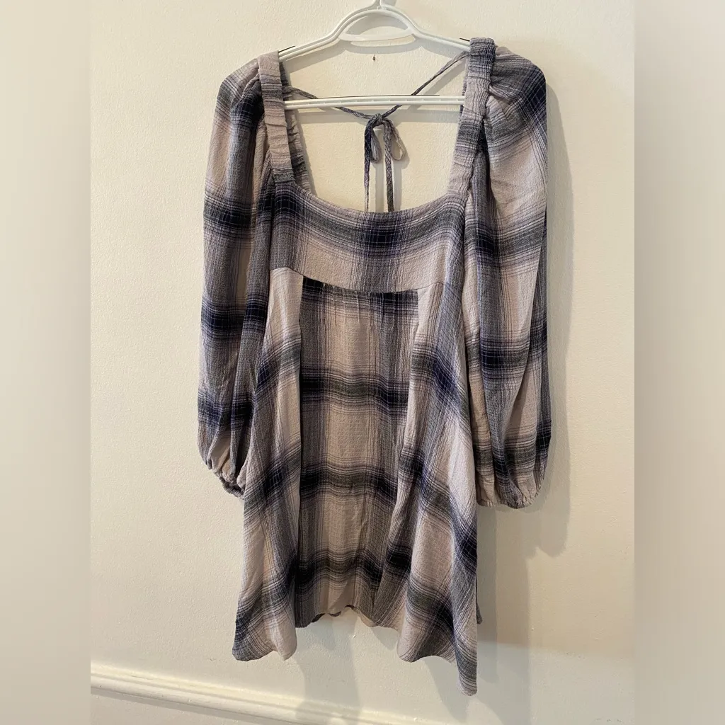 UO Lachlan Flannel Smocked‎ Mini Dress - Image 2