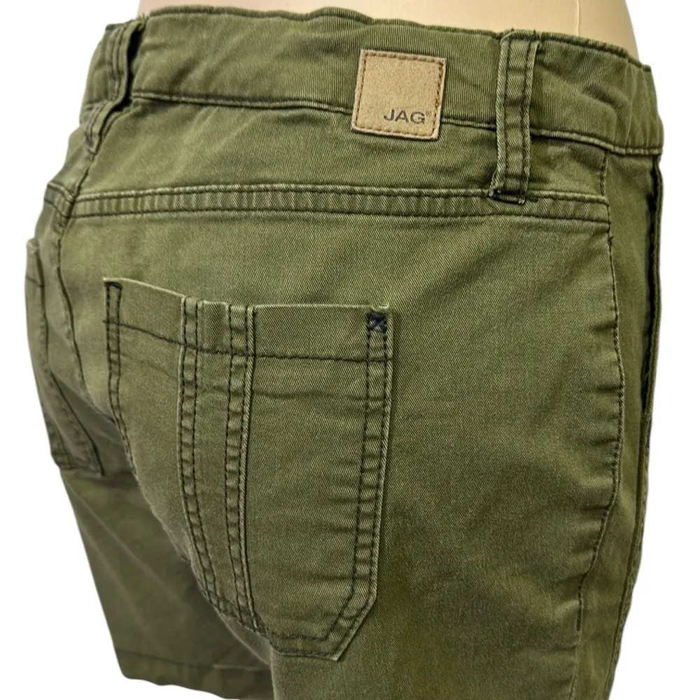 Jag Jeans Relaxed Fit Mid Rise Olive Green Shorts Womens Size 10 - Image 4