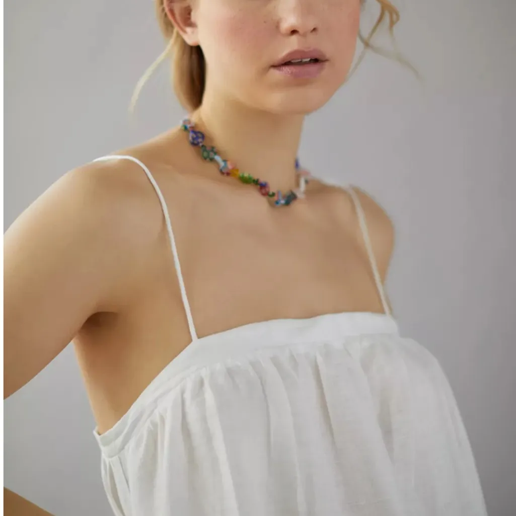 Urban Outfitters UO White‎ 100% Linen Juliana Midi Dress Women’s Small - Image 3