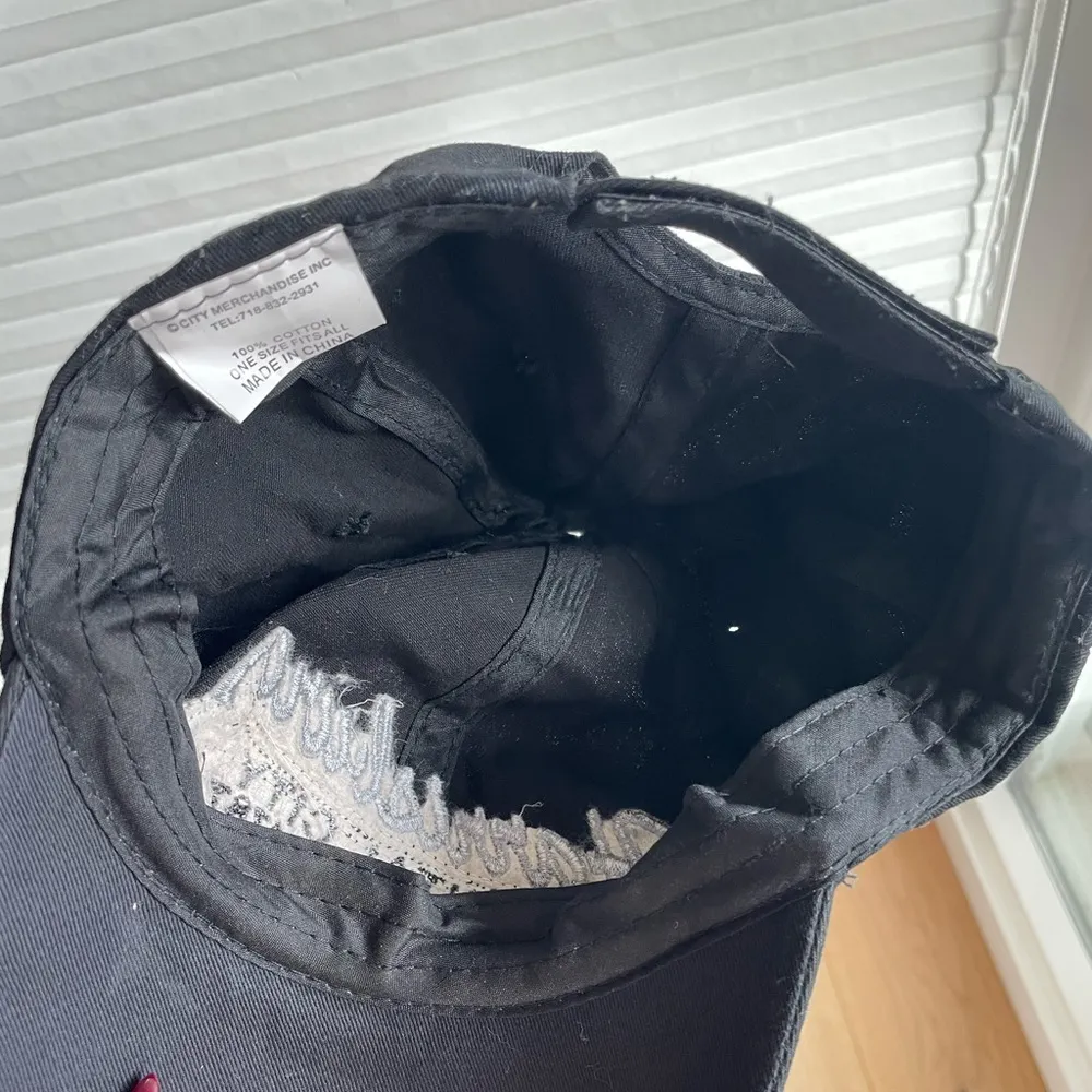 Y2K Harrisburg Beat Up Baseball Cap Black - Image 5