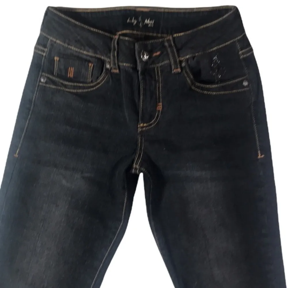 Baby Phat Jeans Dark Wash Straight Leg Bling Jeans Size 3 - Image 5