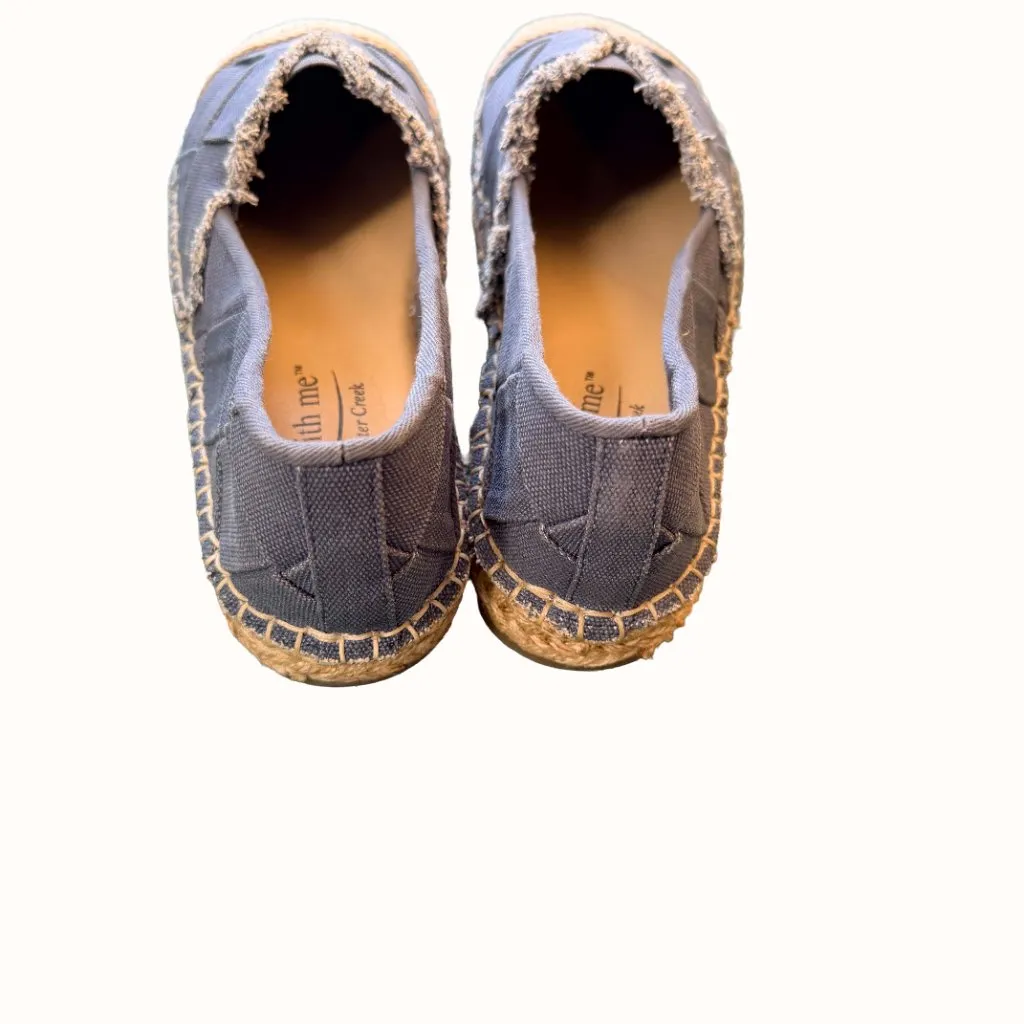 Walk With Me Coldwater Creek Espadrille Platform Flats Blue Canvas Size 7.5 Coas - Image 6