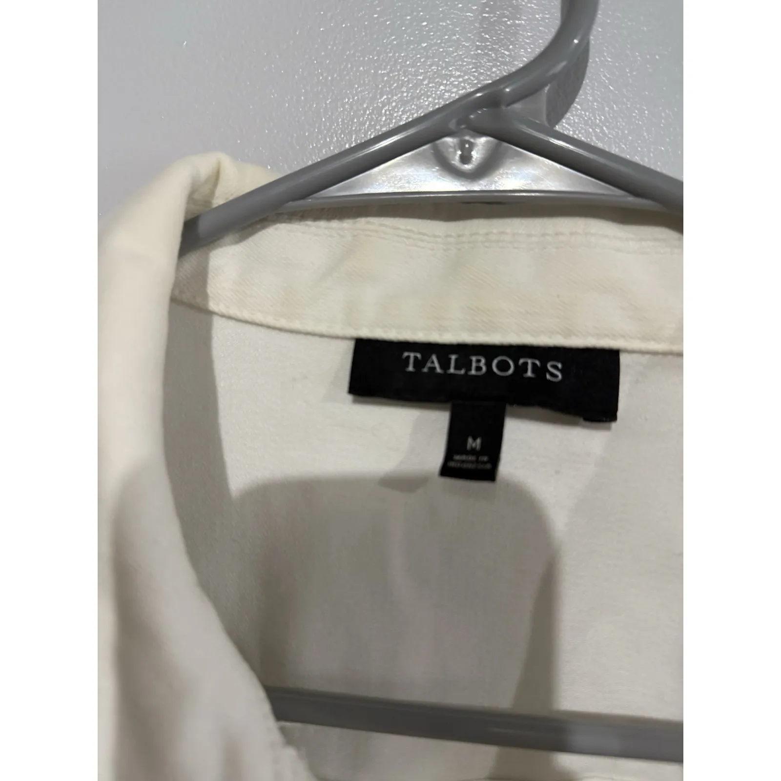 Talbots Women's White Denim Jean Jacket Size M - Image 6