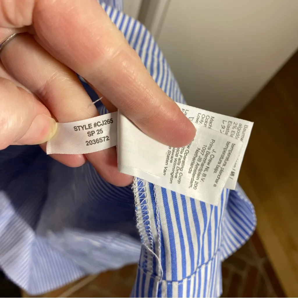 NWT J.Crew Striped‎ Ribbed Knit Mixy Dress White Blue Size Small preppy cruise - Image 9