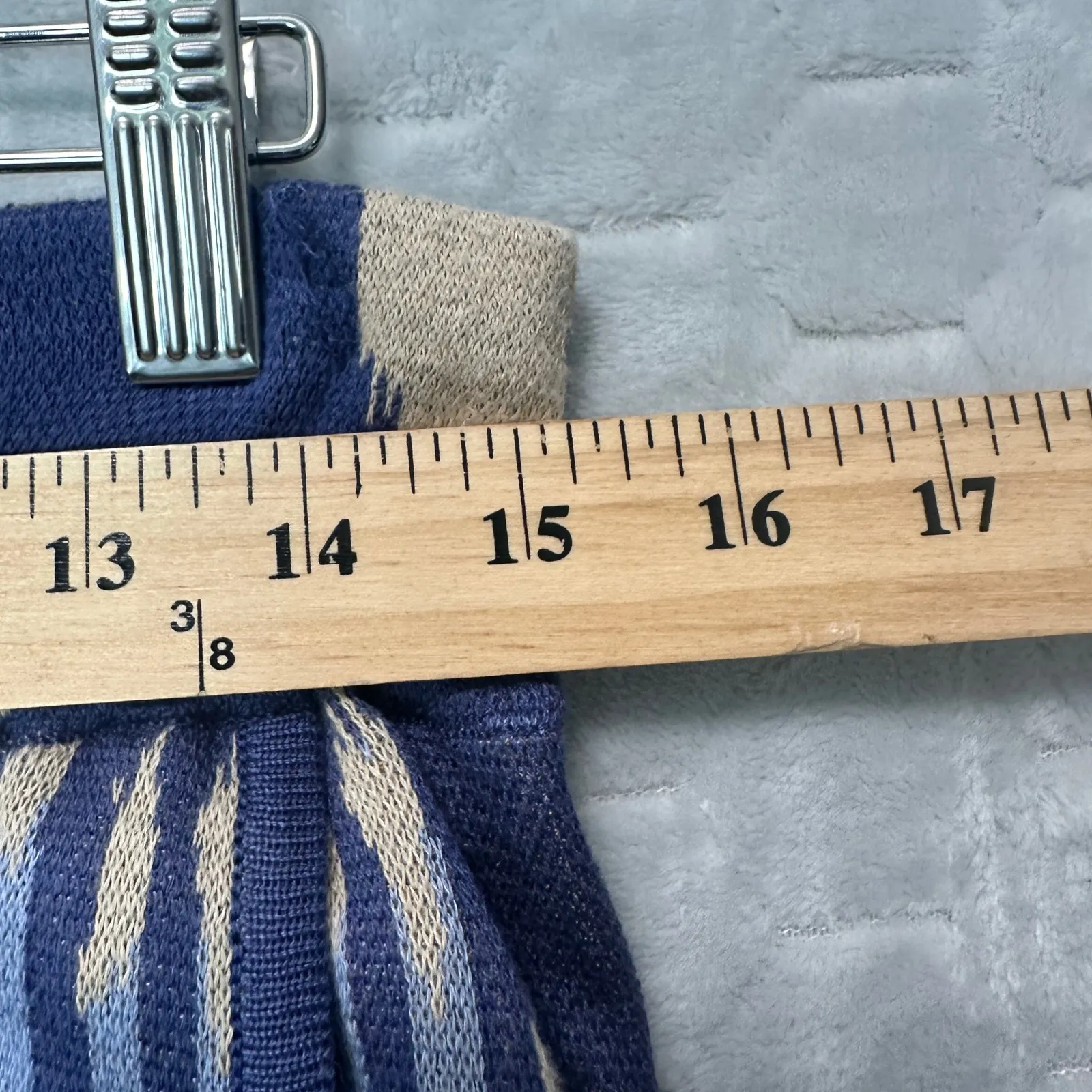 Peruvian Connection Women Ikat Wide Leg Pants XL Blue Beige Pima Cotton Boho - Image 6