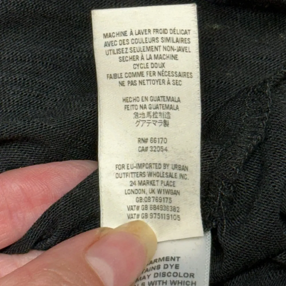 Free People We The Free Sundance Tee Top Black Slouchy V Neck Distressed Size XS - Image 10