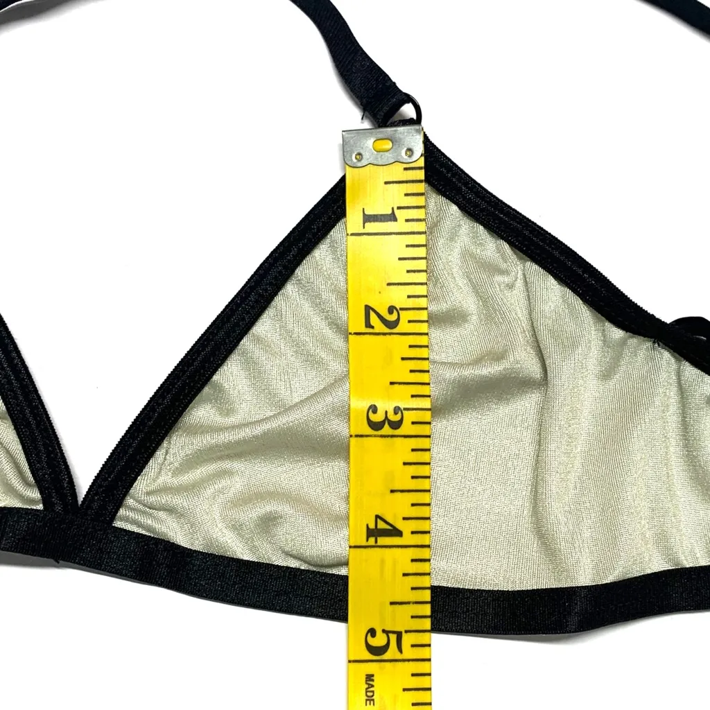 Widow Slinky Spandex Triangle Bralette Bikini Top Black Size XS - Image 13