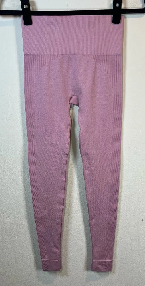 Set Active Sculptflex Ribbed Seamless Leggings Purple Pink SET Logo Women's XS/S - Image 1