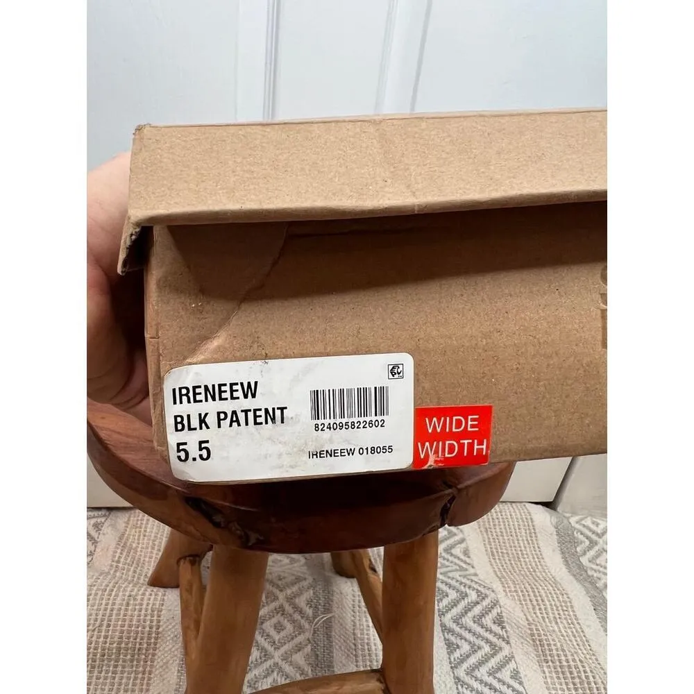 STEVE MADDEN Irene Sandals Size 5.5M Black Patent Leather Block Heel Classic - Image 8