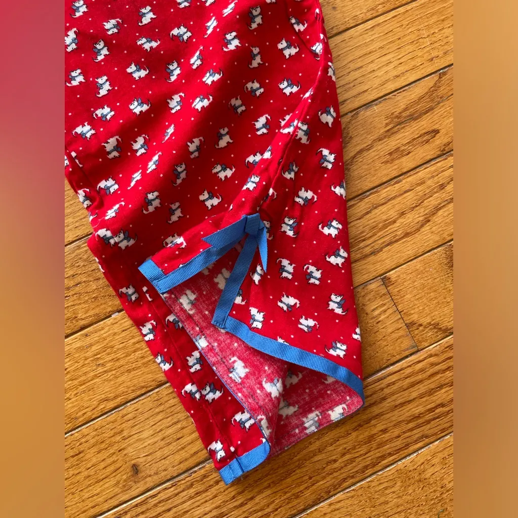 Vintage Old Navy Bow Trim Pajama Pants Scottie Dog Size S - Image 6