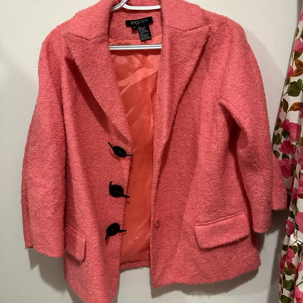 Etcetera size 4 pink knit button front blazer - Image 4