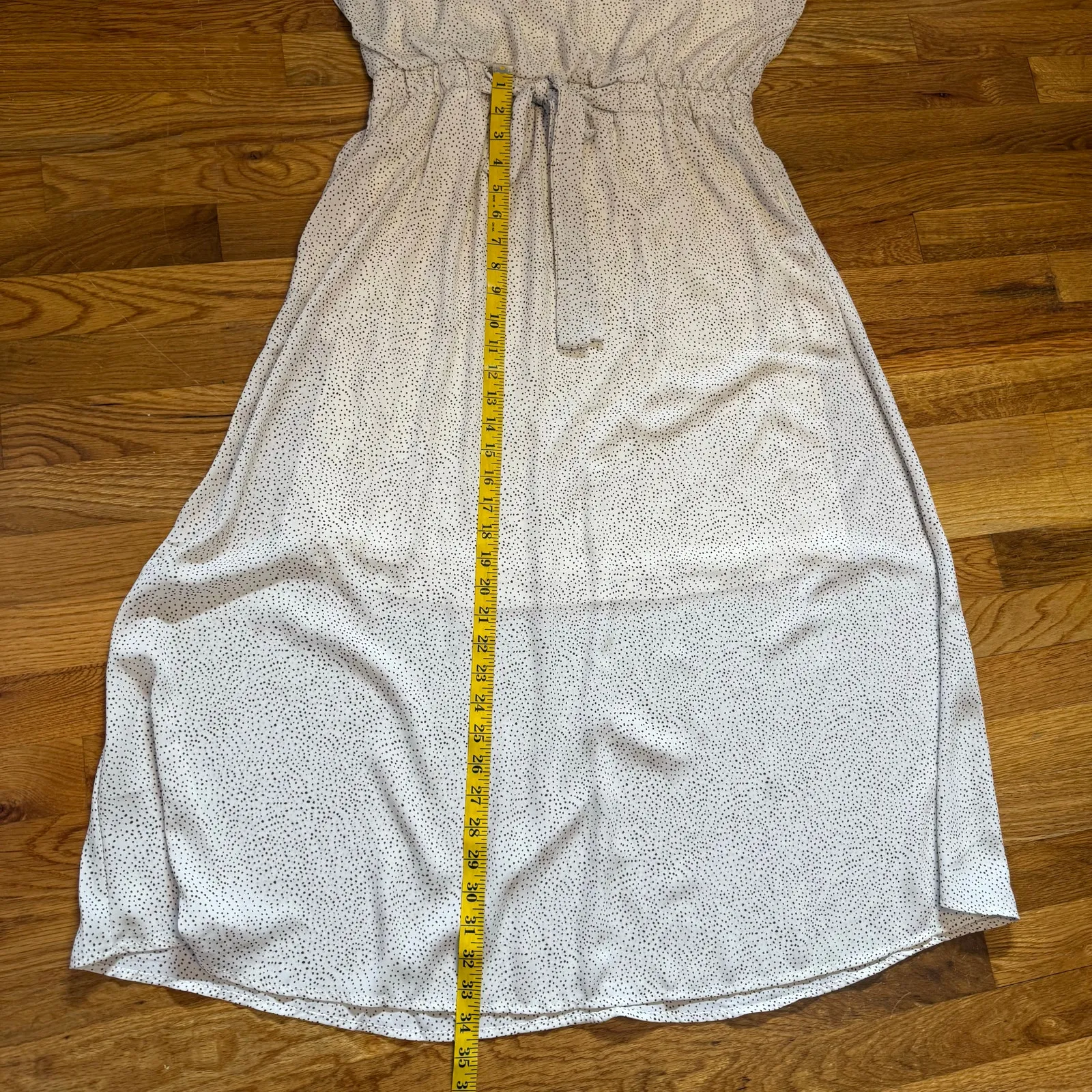 Sienna Sky Women’s XL White Brown Polka Dot V-neck Short Sleeve dress Pockets - Image 8